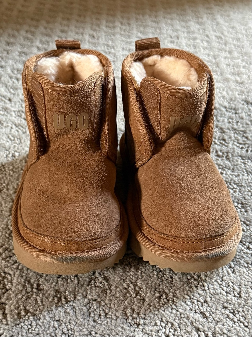 UGG Brown Suede Shearling Ankle Boots